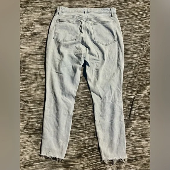 Loft Destructed Light Blue Curvy high waist ankle jeans - Picture 8 of 8